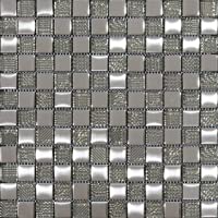 Mosaico de Vidrio en Malla LGX-Chess - Plata- 8 mm- 30 x 30 cm